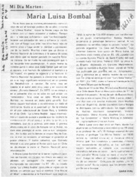 María Luisa Bombal  [artículo] Sara Vial.