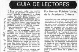 Guía de lectores  [artículo] Hernán Poblete Varas.