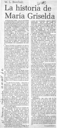 La historia de María Griselda  [artículo] Fernando Durán V.