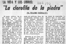 La clorofila de la piedra"  [artículo] Modesto Parera.