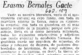 Erasmo Bernales Gaete  [artículo] René Castro Callejas.