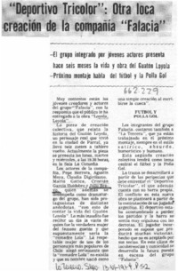 "Deportivo tricolor": otraloca creaciónde la compañía "Falacia".  [artículo]