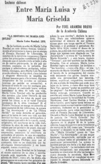 Entre María Luisa y María Griselda  [artículo] Fidel Araneda Bravo.