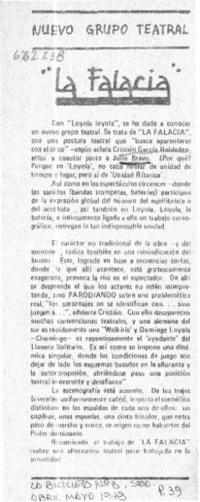 Nuevo grupo teatral "La Falacia".  [artículo]