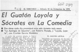 El guatón Loyola y Sócrates en la comedia.  [artículo]