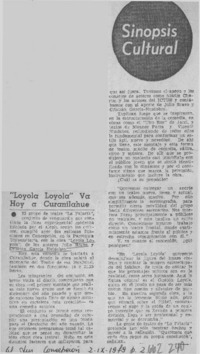 Loyola Loyola" va hoy a Curanilahue.  [artículo]