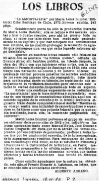 La amortajada  [artículo] Alberto Arraño Acevedo.