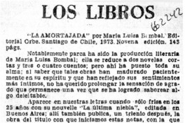 La amortajada  [artículo] Alberto Arraño Acevedo.