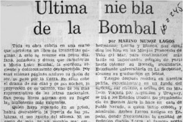 Ultima niebla de la Bombal  [artículo]