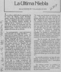 La última niebla.  [artículo]