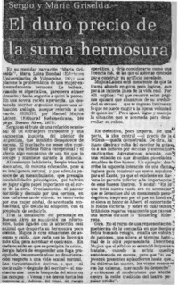 El duro precio de la suma hermosura.  [artículo]