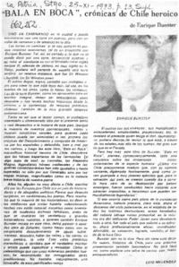 Bala en boca", crónicas de Chile heroico  [artículo] Luis Meléndez.