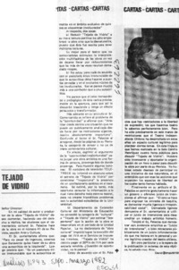 Tejado de vidrio  [artículo] David Benavente