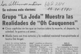 Grupo "La Joda" muestra las realidades de "Oh, Cauquenes".  [artículo]
