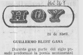 Guillermo Blest Gana  [artículo] Fap.