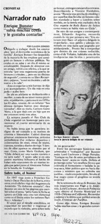 Narrador nato  [artículo] Claudia Donoso.