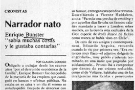 Narrador nato  [artículo] Claudia Donoso.