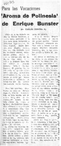 Aroma de polinesia"  [artículo] Carlos Concha.