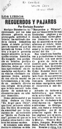 Recuerdos y pájaros  [artículo]