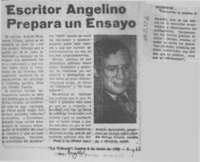Escritor angelino prepara un ensayo.  [artículo]