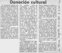Donación cultural.  [artículo]