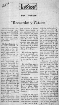 Recuerdos y pájaros"  [artículo] Virgil.