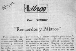 Recuerdos y pájaros"  [artículo] Virgil.