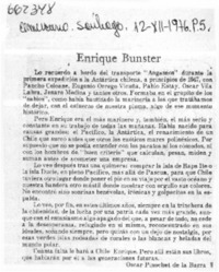 Enrique Bunster  [artículo] Oscar Pinochet de la Barra.