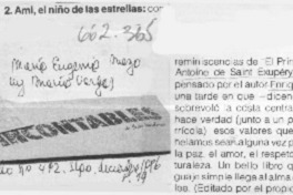 Ami, el niño de las estrellas  [artículo] María Eugenia Meza y María Vargas.