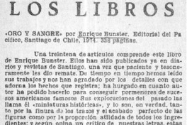 Oro y sangre  [artículo] Alberto Arraño.