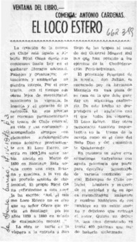 El loco estero  [artículo] Antonio Cardenas.