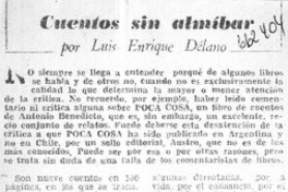 Cuentos sin almíbar  [artículo] Luis Enrique Délano.