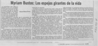 Myriam Bustos, los espejos girantes de la vida