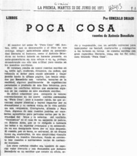 Poca cosa  [artículo] Gonzalo Drago.