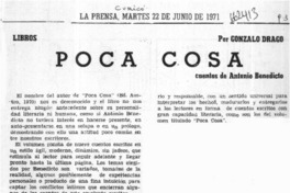 Poca cosa  [artículo] Gonzalo Drago.