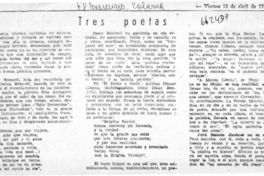 Tres poetas  [artículo] A. S.