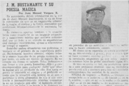 J. M. Bustamante y su poesía mágica