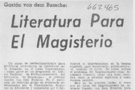 Literatura para el magisterio.
