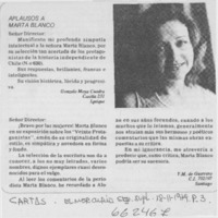 Aplausos a Marta Blanco.