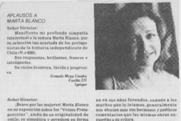 Aplausos a Marta Blanco.