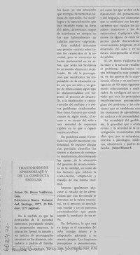 Trastornos de aprendizaje de la conducta escolar  [artículo] Jaime Blume S.