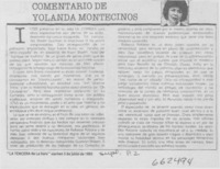 Comentarios de Yolanda Montecinos