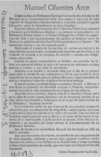 Manuel Cifuentes Arce  [artículo] Ulises Bustamante Gallardo.
