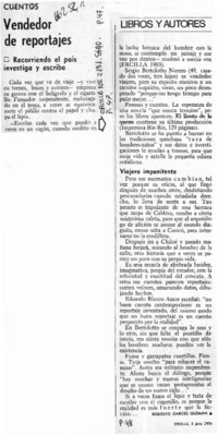 Vendedor de reportajes  [artículo] Rodolfo Garcés Guzmán.