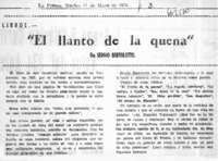 El llanto de la quena".  [artículo]