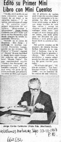 Editó su primer mini libro con mini cuentos.  [artículo]