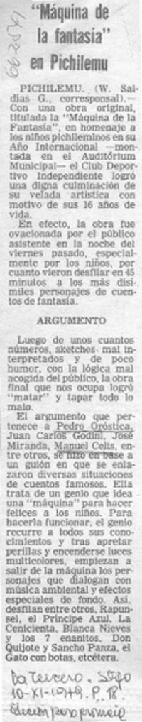 "Máquina de fantasía" en Pichilemu.