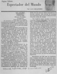 Espectador del mundo  [artículo] Luis Meléndez.