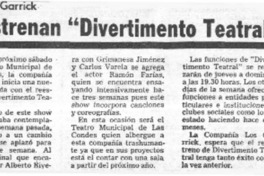 Reestrenan "Divertimento teatral".  [artículo]