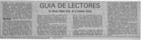Guía de lectores  [artículo] Hernán Poblete Varas.